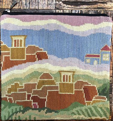 Embroidered Tallis Bag - Finished Needlepoint. Title: Finished Needlepoint Tallis Bag 