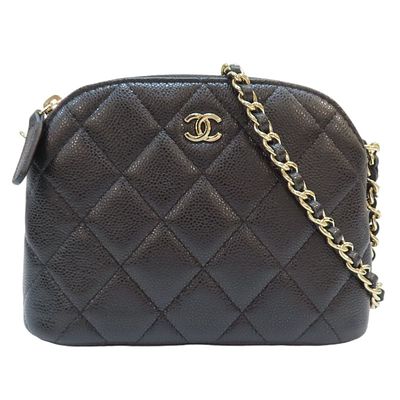 Chanel Black Quilted Caviar Clutch Bag. Title: Chanel Black Quilted Caviar Clutch Bag 