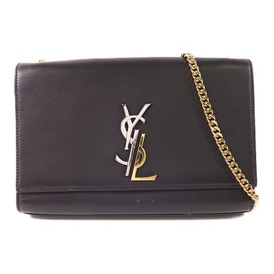 Saint Laurent Black Cowhide Leather Shoulder Bag. Title/Medium: Saint Laurent Black Cowhide 