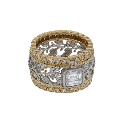 Buccellati Two-Tone Gold Diamond Ring. Title/Medium: Buccellati Two-Tone Gold Diamond Ring 