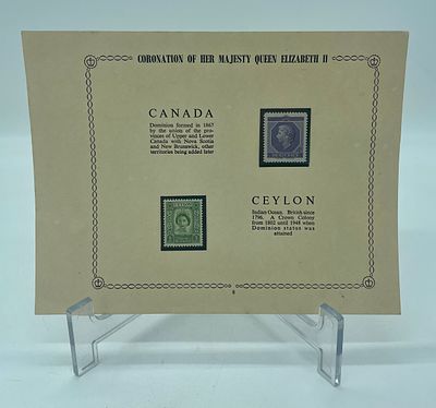 Sheet with Three Commemorative Stamps
. Coronations of Her Majesty Queen Elazabeth II, from June 