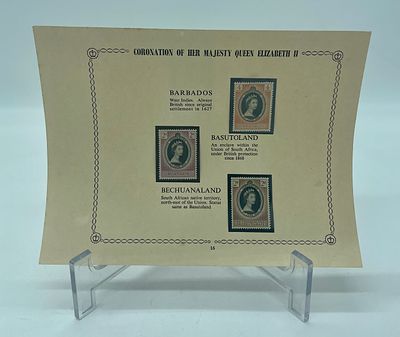 Sheet with Three Commemorative Stamps
. Coronations of Her Majesty Queen Elazabeth II, June 2 