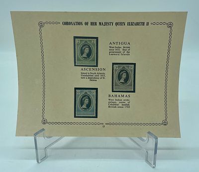 Sheet with Three Commemorative Stamps
. Coronations of Her Majesty Queen Elazabeth II, June 2 