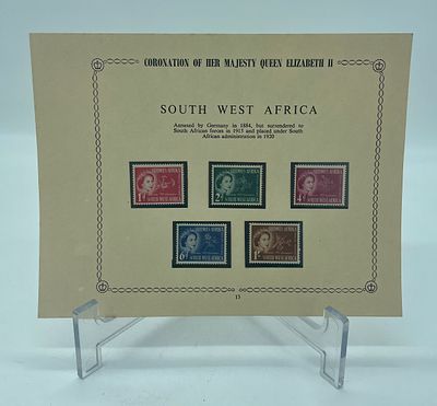Sheet with Five Commemorative Stamps
. Coronations of Her Majesty Queen Elazabeth II, June 2 