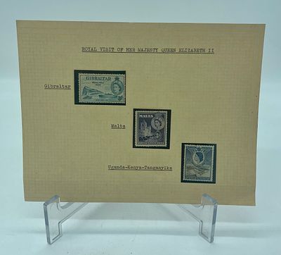 Sheet with Three Commemorative Stamps
. Royal visit of her majesty Queen Elizabeth II 
