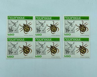 Six Stamps of Mozambique
. Dermacentor Rhinocerinus, from 1980, new stamps with minimal signs of 