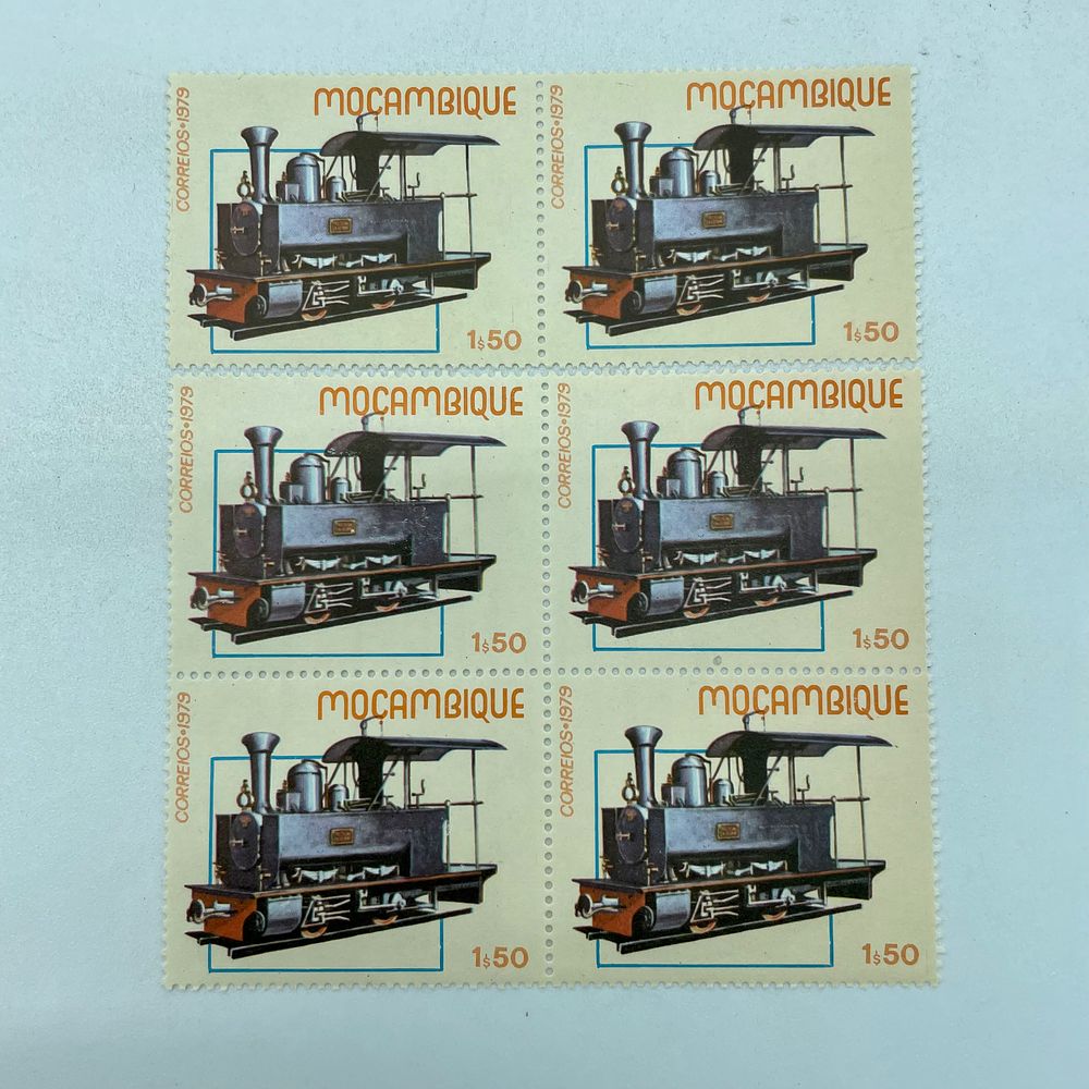 Six Stamps of Mozambique
. Mozambique Railway Transport, from 1979, new stamps with minimal 