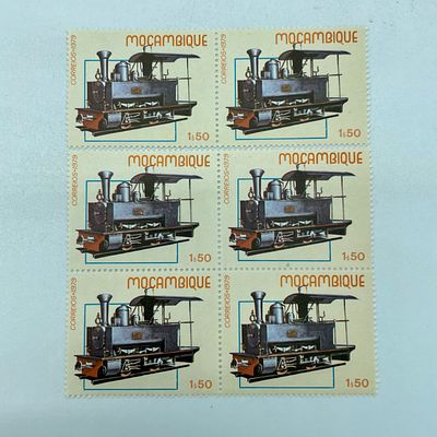 Six Stamps of Mozambique
. Mozambique Railway Transport, from 1979, new stamps with minimal 
