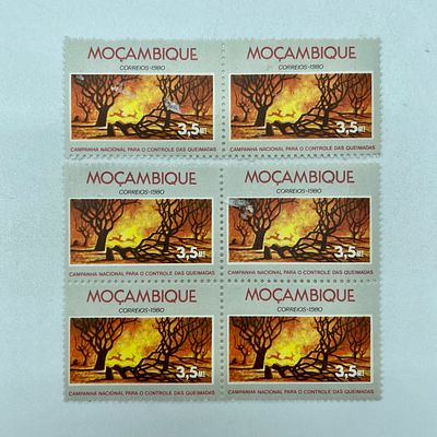 Six Stamps of Mozambique
. Correio de Mo&ccedil;ambique from 1980, National Campaign for the Control of 