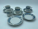 Four Porcelain Coffee Cups
. Cylindrical-shaped bodies with polychrome floral decoration on a Image - 1