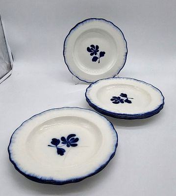 Six Soup Plates in French Porcelain
. Molded and embossed, marked on the base, Salins France
