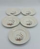 Five Portuguese Earthenware Dishes
. Marked on the base, wavy edge in the center with polychrome Image - 2