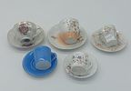 Five European Porcelain Coffee Cups
. Molded and embossed, unmarked, various models with floral Image - 3