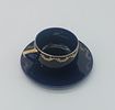 Portuguese Earthenware Lunch Cup
. Marked on the base, cylindrical body with gold floral Image - 1