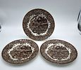 Three English Earthenware Plates
. Unmarked, scalloped edge, with monochrome floral decoration Image - 1