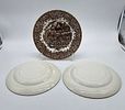 Three English Earthenware Plates
. Unmarked, scalloped edge, with monochrome floral decoration Image - 2