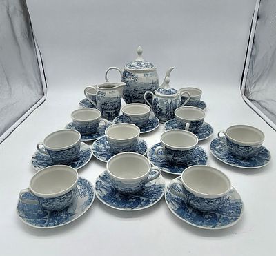 Portuguese Porcelain Tea Service
. Molded and embossed, marked on the base S P Coimbra, kettle