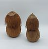 Coconut Crafts
. Pair of sculptures representing seated animals with relief carving showing Image - 2