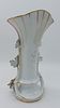Porcelain vase. Old Paris style porcelain vase with wavy rim and gold trim, with leaf-shaped Image - 3