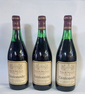Three Bottles of Red Table Wine from Bairrada
. “Cantonede – Red Table Wine – Harvest 1989”, 75 