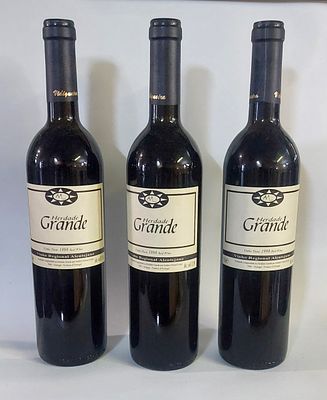 Three Bottles of Regional Alentejo Red Wine
. Three bottles of “HERDADE GRANDE - 1998” Alentejo 