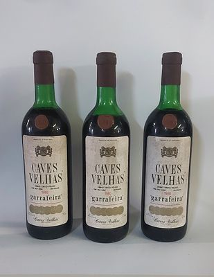 Three Bottles of Old Red Table Wine
. Three bottles of old red table wine, "Caves Velhas de 
