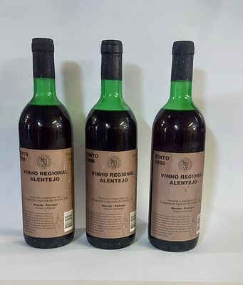 Three Bottles of Red Table Wine from Alentejo
. Three bottles of red table wine from Alentejo 