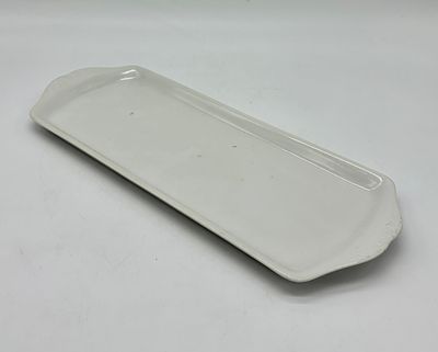 Portuguese porcelain pie dish. Moulded and embossed Portuguese porcelain pie dish with a
