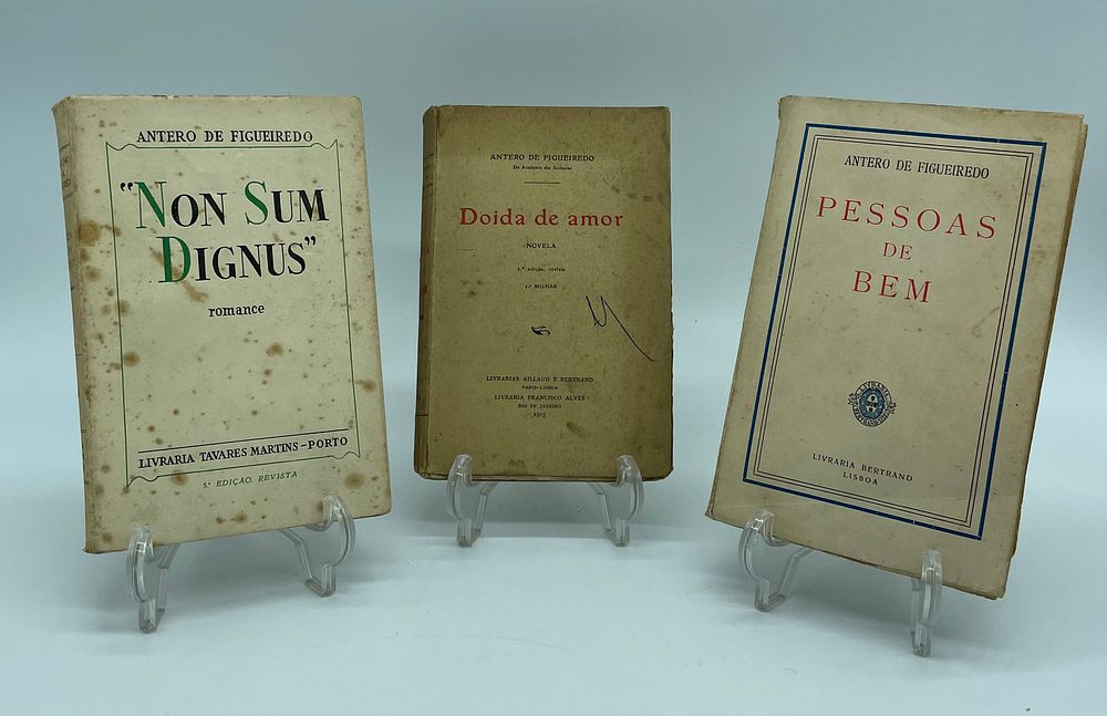 Three books by the author Antero de Figueiredo
. Three softcover books by the author Antero de 