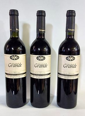 Three Bottles of Regional Alentejo Red Wine. Three bottles of “HERDADE GRANDE - 1999” Alentejo 