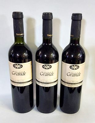 Three Bottles of Regional Alentejo Red Wine. Three bottles of “HERDADE GRANDE - 1999” Alentejo 