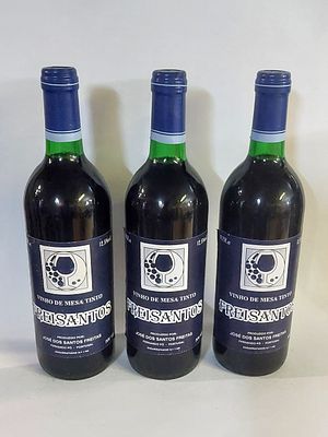 Three Bottles of Palmela Red Table Wine
. Three bottles of "Frei Santos, Palmela" red table wine 