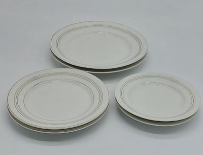 Six Plates in Portuguese Porcelain
. Molded and relief, marked on the base, Coimbra, two bread 