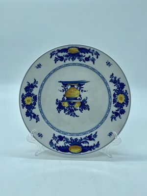 Porcelain plate. Molded and relief from the Vista Alegre factory, marked on the base, with 