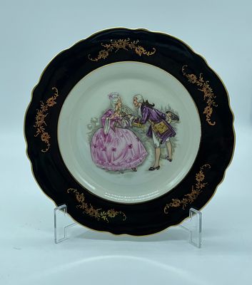 Portuguese Porcelain Plate. Portuguese porcelain plate. Moulded porcelain dish with wavy rim. 