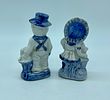 Pair of Chinese porcelain figurines. Moulded and relief white porcelain sculptures, painted Image - 1