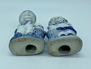 Pair of Chinese porcelain figurines. Moulded and relief white porcelain sculptures, painted Image - 2