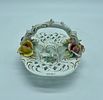 Italian porcelain basket. Moulded and embossed Italian porcelain basket with polychrome floral Image - 1