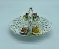 Italian porcelain basket. Moulded and embossed Italian porcelain basket with polychrome floral Image - 2