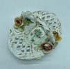 Italian porcelain basket. Moulded and embossed Italian porcelain basket with polychrome floral Image - 3