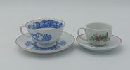 Two Portuguese Porcelain Cups
. Molded and embossed, from the Vista Alegre factory, marked on Image - 1
