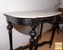 Louis XV style console. Solid Pau-Santo wood, with white marble top, oval sides and front Image - 3