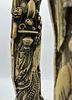 Pair of Marfinite Sculptures
. Representing a couple with carved decoration in relief supported Image - 1