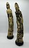 Pair of Marfinite Sculptures
. Representing a couple with carved decoration in relief supported Image - 6