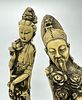 Pair of Marfinite Sculptures
. Representing a couple with carved decoration in relief supported Image - 10