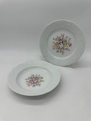 Two Portuguese Porcelain Plates
. Molded and relief, marked on the Excel Porcelanas base, a soup 