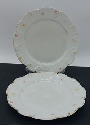 Pair of Portuguese Porcelain Plates
. Molded and relief from the Vista Alegre factory, marked on 