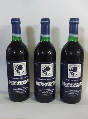Three Bottles of Palmela Red Table Wine
. Three bottles of "Frei Santos, Palmela" red table wine 