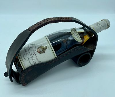 Wei&szlig;burgunder - Pinot Blanc with Madeiran Bottle Holder. Bottle of Wei&szlig;burgunder white wine 