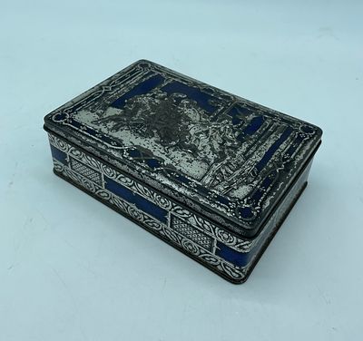 Riley's toffee box. Riley's toffee promotional box in metal. Box top with embossed details. Made 